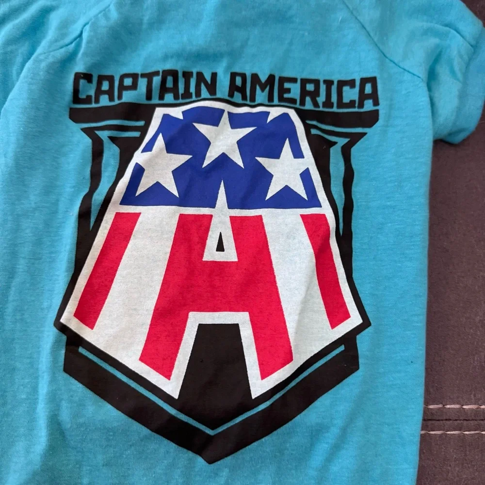 Marvel Avengers Captain America Blue Dog Shirt Costume Halloween Flag